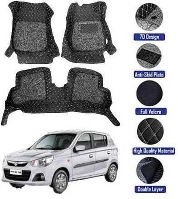 GENFRID Leather 7D Mat For  Maruti Alto K10(Silver, Black)