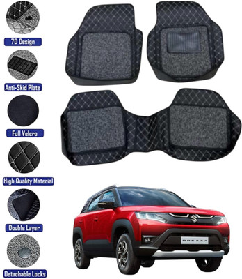 GENFRID Leather 7D Mat For  Maruti Suzuki New Brezza(Silver, Black)