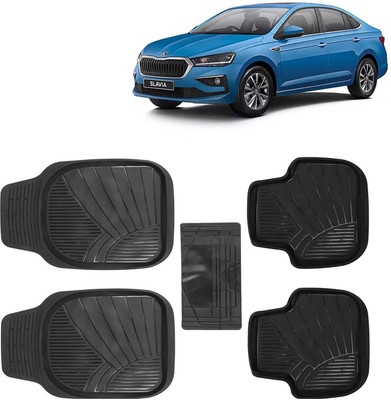 Kingsway PVC Tray Mat For  Skoda Slavia(Black)