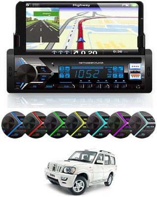 MATIES Media Player With Phone Holder MP3 Player with BT/FM/USB/AUX For-Scorpio Car Stereo(Single Din)