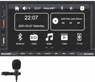 DULCET 7 inch HD Car Stereo with wired Apple CarPlay, Android Auto & Screen Mirroring DC-F500X Car Stereo(Double Din)