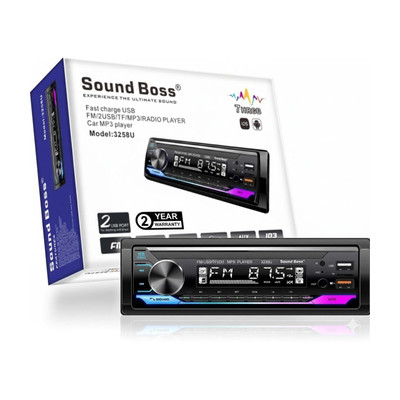 Sound Boss SB-3258U Charge Pro+ DUAL USB/Bluetooth/FM/AUX/SD/UNIVERSAL Car Stereo(Single Din)