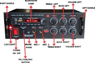 RS SATRON (1002) Bluetoth Amplifier [MIC Input/USB/SD Card Slot/ FM Radio Car Stereo(Single Din)