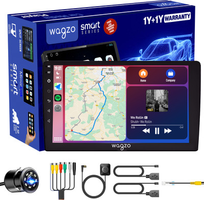 Wagzo 9Inch TS9ProCarPlayAndroid Auto4GB+64GB,4thGen,4Core,IPSDisplay,LedCamera|WAP-48 Car Stereo(Double Din)