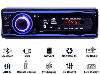 PROKONAI Universal BLUETOOTH/USB/SD/AUX/FM/MP3 -PROK075 Car Stereo(Single Din)