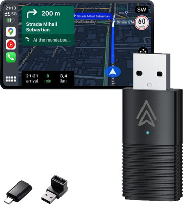 Cardroid 2-in-1 Wireless Apple CarPlay & Android Auto Adapter Car Stereo(Single Din)