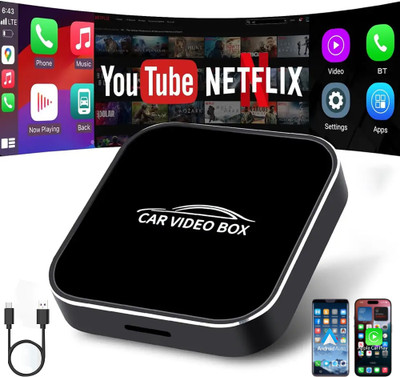 Exblack 3 in 1 Wireless Carplay & Android Adapter for YouTube, Netflix (2GB+16GB) Car Stereo(Double Din)
