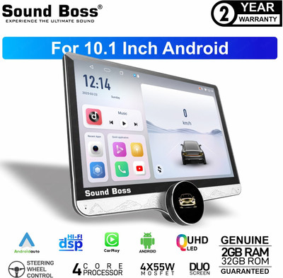 Sound Boss Androidify 4th Gen 10.1 Inch Diamond Qled Middle Knob (2GB/32GB) Android Car Stereo(Double Din)