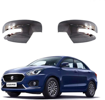 Bubu silver Plated chrome Side frame for 2017 onward Borosilicate Glass Car Mirror Cover(Maruti Swift Dzire)