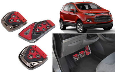 CCE 3Pcs Non-Slip Manual Car Red Pedals kit Pad Covers Set-114 Car Pedal