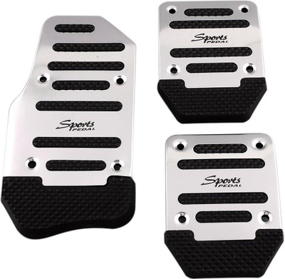 Mr fix 3 Pcs Silver Sports Anti-Non Slip Aluminium Alloy Pedal Pad A2 Car Pedal