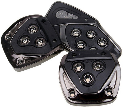 JK Beauty Non Slip 3Pcs Alloy Car Pedals Pad Cover Anti Rubbing Car Pedal Kit, Black Car Pedal