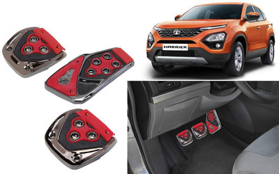 CCE 3Pcs Non-Slip Manual Car Red Pedals kit Pad Covers Set-09 Car Pedal