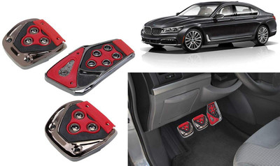 CCE 3Pcs Non-Slip Manual Car Red Pedals kit Pad Covers Set-101 Car Pedal