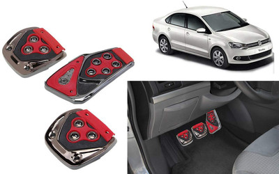 Motopex 3Pcs Non-Slip Manual Car Red Pedals kit Pad Covers Set-100 Car Pedal