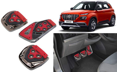CCE 3Pcs Non-Slip Manual Car Red Pedals kit Pad Covers Set-10 Car Pedal