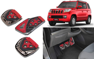 CCE 3Pcs Non-Slip Manual Car Red Pedals kit Pad Covers Set-03 Car Pedal