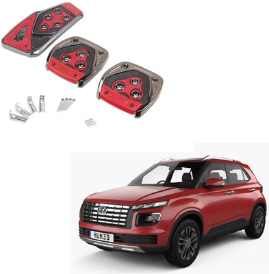 AuTO ADDiCT Car Pedal Cover 3 Pcs Non-Slip Pad (Red) FOR HYUNDAI VENUE NEW 2022 Car Pedal