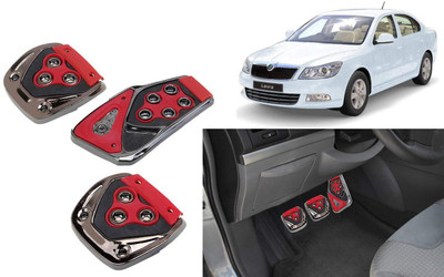 CCE 3Pcs Non-Slip Manual Car Red Pedals kit Pad Covers Set-41 Car Pedal