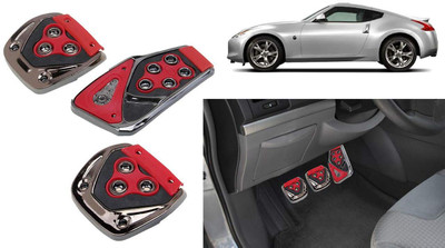 CCE 3Pcs Non-Slip Manual Car Red Pedals kit Pad Covers Set-84 Car Pedal