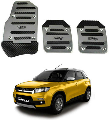 Mr fix 3 Pcs Silver Sports Anti-Non Slip Aluminium Alloy Pedal Pad A3 Car Pedal