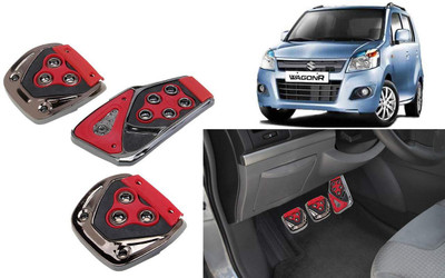 Motopex 3Pcs Non-Slip Manual Car Red Pedals kit Pad Covers Set-95 Car Pedal