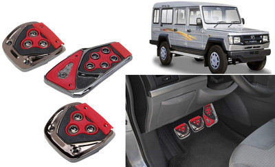 Motopex 3Pcs Non-Slip Manual Car Red Pedals kit Pad Covers Set-37 Car Pedal