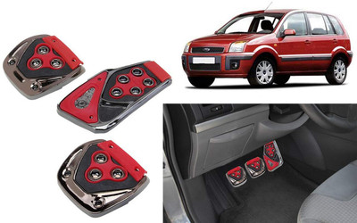 CCE 3Pcs Non-Slip Manual Car Red Pedals kit Pad Covers Set-69 Car Pedal