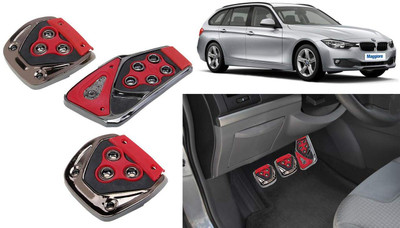 CCE 3Pcs Non-Slip Manual Car Red Pedals kit Pad Covers Set-82 Car Pedal