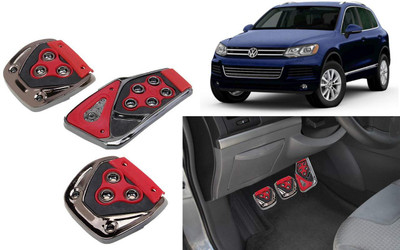 Motopex 3Pcs Non-Slip Manual Car Red Pedals kit Pad Covers Set-45 Car Pedal