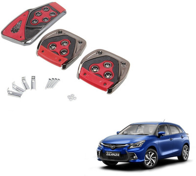 AuTO ADDiCT Car Pedal Cover 3 Pcs Non-Slip Pad (Red) FOR TOYOTA GLANZA 2022 Car Pedal