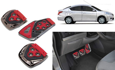 CCE 3Pcs Non-Slip Manual Car Red Pedals kit Pad Covers Set-76 Car Pedal