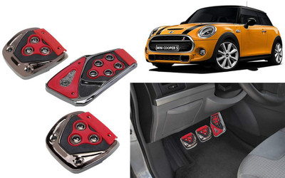 CCE 3Pcs Non-Slip Manual Car Red Pedals kit Pad Covers Set-92 Car Pedal