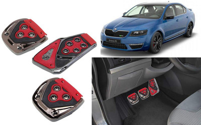 CCE 3Pcs Non-Slip Manual Car Red Pedals kit Pad Covers Set-02 Car Pedal