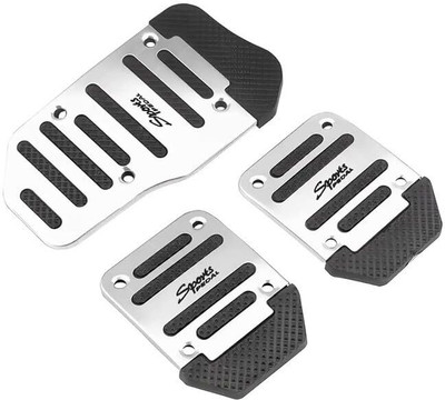 Mr fix 3 Pcs Silver Sports Anti-Non Slip Aluminium Alloy Pedal Pad A1 Car Pedal