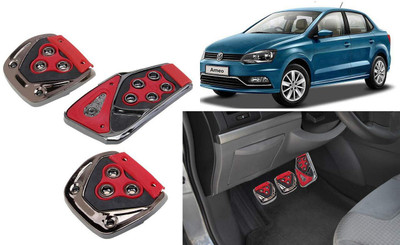 CCE 3Pcs Non-Slip Manual Car Red Pedals kit Pad Covers Set-08 Car Pedal