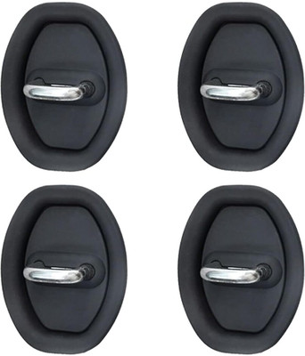 kridha Heavy Duty 4 Pcs Car Silicone Door Latch Protective Cover Car Door Panel(Black)