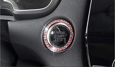 GMA BEAUTY Car Engine Start Stop Cover Push Button Diamond Rhinestone (PINK) Engine Start/Stop Button