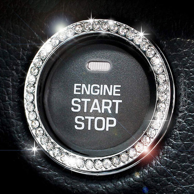 ANSH BEAUTY (WHITE) Car Engine Start Stop Switch Button Cover Auto Accessories Push Button Engine Start/Stop Button