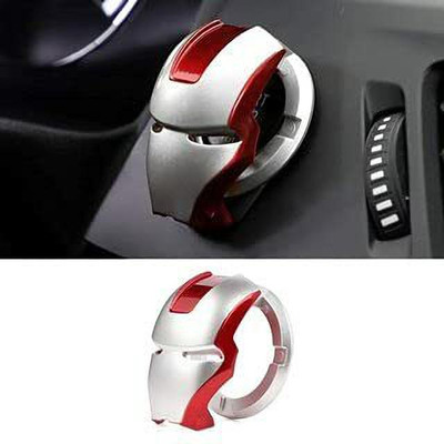 Mr fix Iron Man Cover for Switch Protection and Decoration for All Cars ABS Silver Red Engine Start/Stop Button