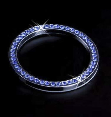 ANSH BEAUTY Car Push Button Sticky Cover Car Interior Decoration Diamond Rhinestone (BLUE) Engine Start/Stop Button