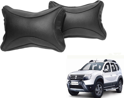 ROYAL AUTO MART Black Leatherite Car Pillow Cushion for Renault(Rectangular, Pack of 2)