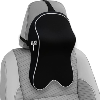 Grin Health Black Memory Foam Car Pillow Cushion for Universal For Car(Rectangular, Pack of 1)