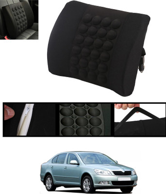 AYW Black Nylon Car Pillow Cushion for Skoda(Square, Pack of 1)