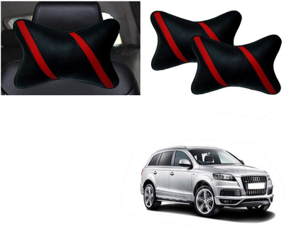 Automotive Prist Black, Red Leatherite Car Pillow Cushion for Audi(Rectangular, Pack of 2)