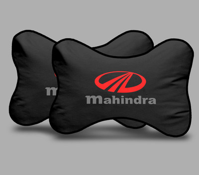 kioni Black Polyester Car Pillow Cushion for Mahindra(Rectangular, Pack of 2)