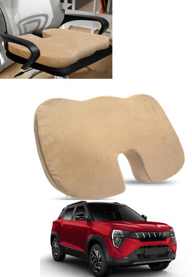 ABJD Beige Memory Foam Car Pillow Cushion for Mahindra(Contemporary, Pack of 1)