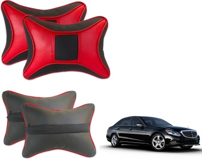 PEEPS STORE Black, Red Leatherite Car Pillow Cushion for Mercedes Benz(Rectangular, Pack of 2)