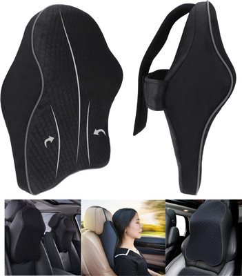 GSQUARE Black Memory Foam Car Pillow Cushion for Universal For Car(Rectangular, Pack of 1)