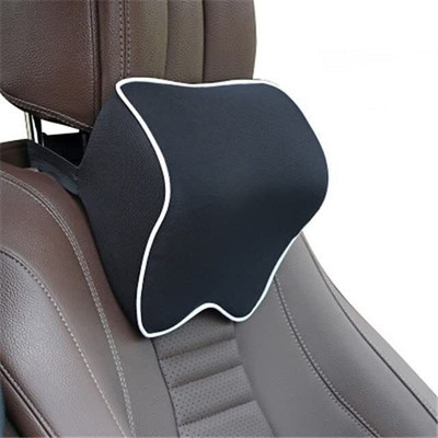 Trikuta White, Black Polyester Car Pillow Cushion for Universal For Car(Square, Pack of 1)